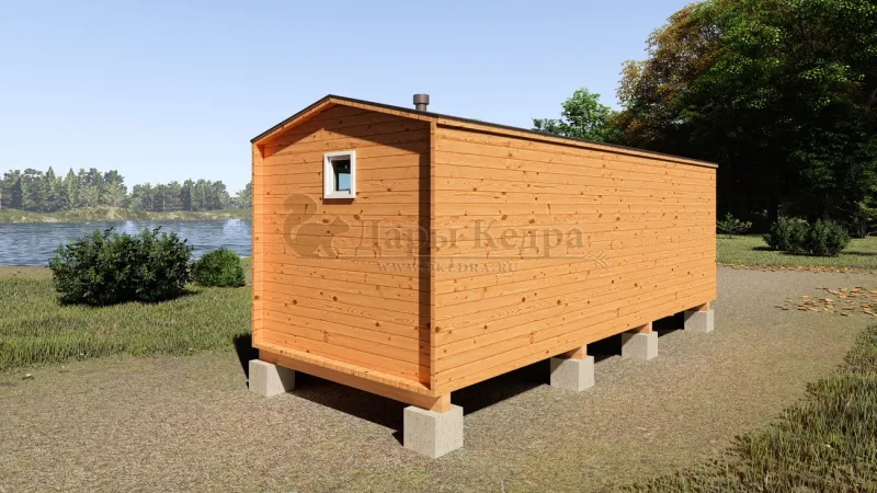 Каркасная баня «Барн» из кедра 6х2,2 метра